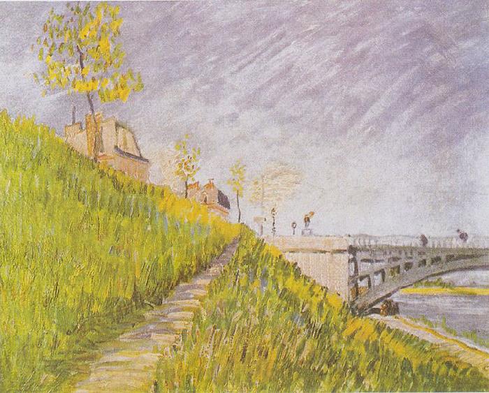 Vincent Van Gogh Seine-shore at the Pont de Clichy Spain oil painting art